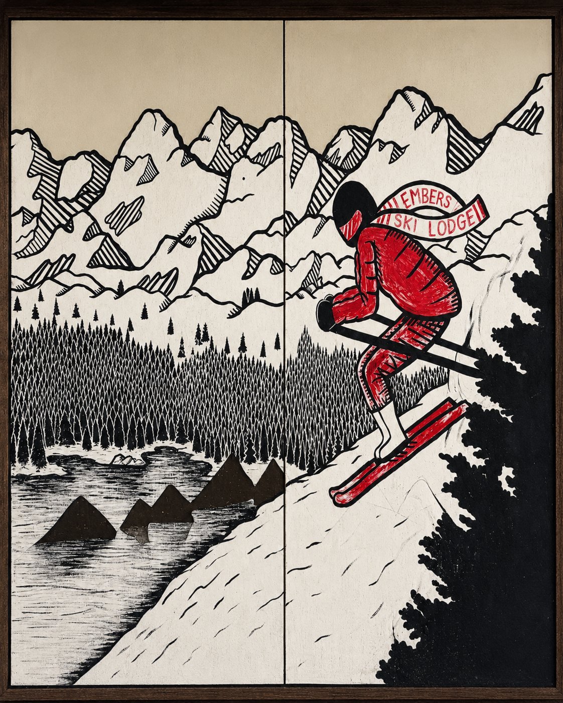 Embers Ski Lodge Downhill Skier [descriptive; official title not verified]